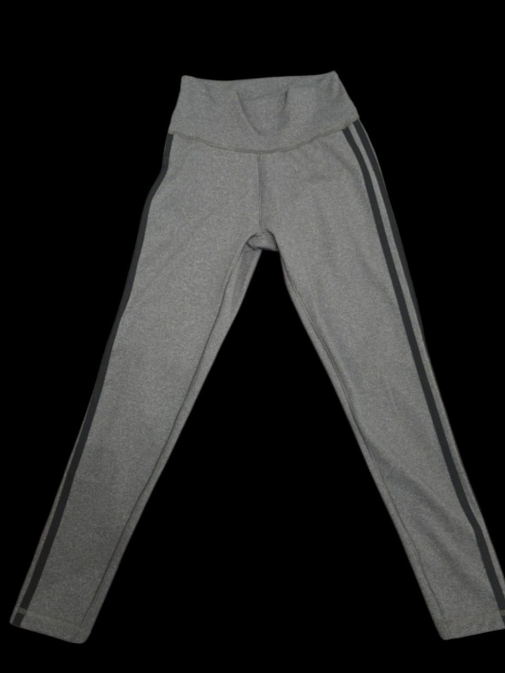 adidas Gray High-Rise Leggings with Side Stripes